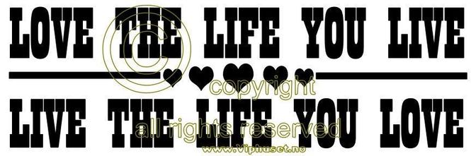 Hovedbilde Love the life you live - live ...