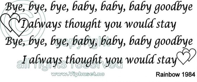 Hovedbilde Bye , bye , bye baby