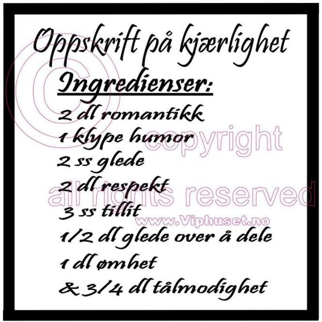 Hovedbilde Oppskrift på kjærlighet