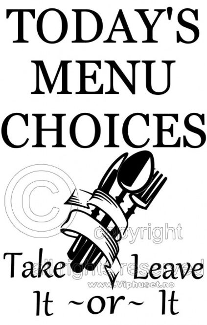 Hovedbilde Todays menu choices