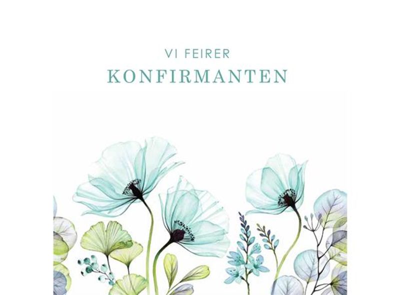 Konfirmant blå blo 3 lag 33x33cm Serviett lunsj 20 stk 